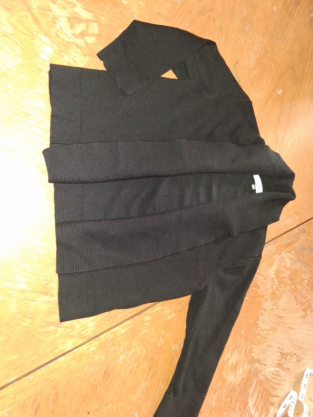 Calvin Klein Black Ribbed Open-Front Cardigan